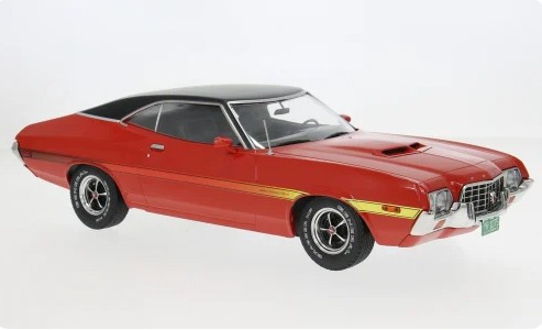 Ford Gran Torino Sport 1972 Rood/Zwart - 1:18